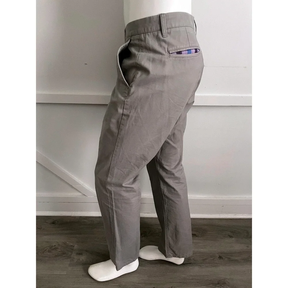 Bonobos Washed Chinos Mens 34x30 Grey Straight Fit 100% Cotton Pants